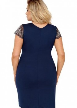 Макси нощница с къс ръкав в тъмносин цвят Greta Макси нощница с къс ръкав в тъмносин цвят Greta