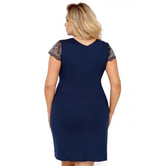 Макси нощница с къс ръкав в тъмносин цвят Greta Макси нощница с къс ръкав в тъмносин цвят Greta