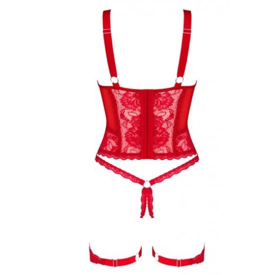 Секси корсет с прашки в червен цвят Belovya Секси корсет с прашки в червен цвят Belovya