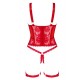 Секси корсет с прашки в червен цвят Belovya Секси корсет с прашки в червен цвят Belovya