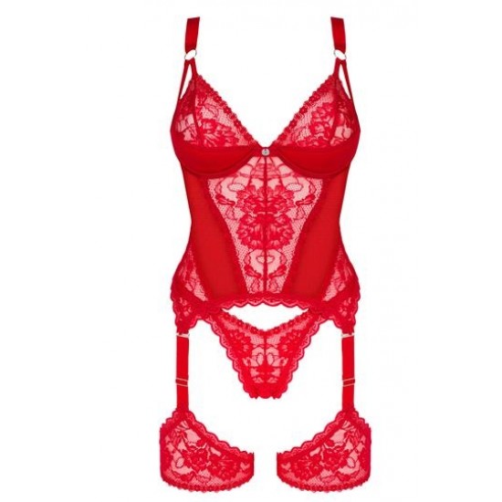 Секси корсет с прашки в червен цвят Belovya Секси корсет с прашки в червен цвят Belovya