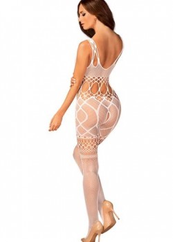 Мрежесто целокупно боди в бял цвят G330 Мрежесто целокупно боди в бял цвят G330