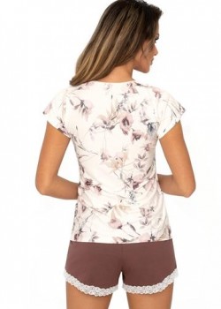 Дамска пижама с къс ръкав в бежов цвят Belinda Дамска пижама с къс ръкав в бежов цвят Belinda
