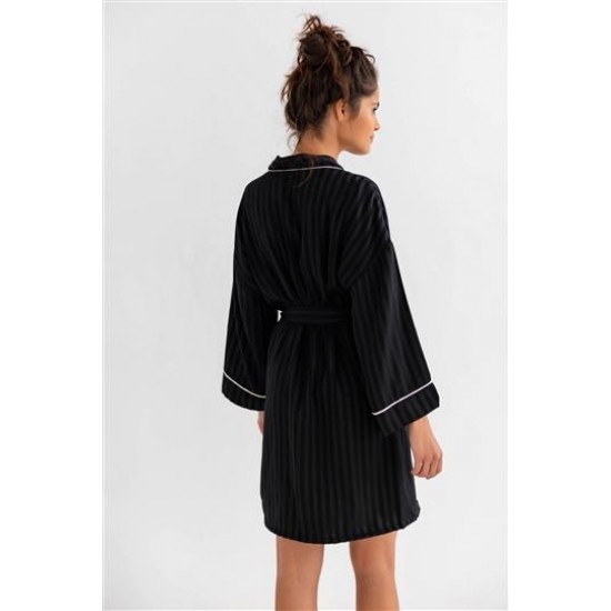 Дамски халат в черен цвят Evita 