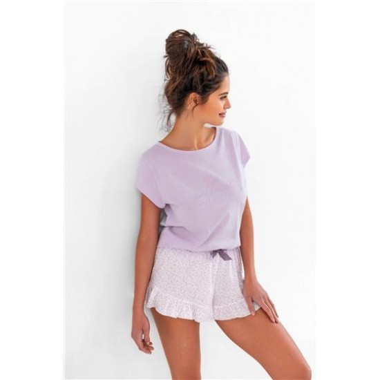 Дамска пижама с къс ръкав в светлолилав цвят Angel Дамска пижама с къс ръкав в светлолилав цвят Angel
