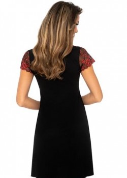 Нощница с къс ръкав в черен цвят Mirella Нощница с къс ръкав в черен цвят Mirella