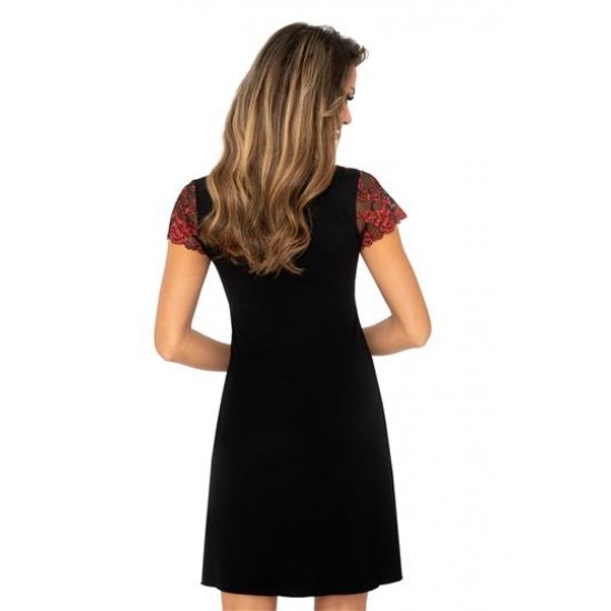 Нощница с къс ръкав в черен цвят Mirella Нощница с къс ръкав в черен цвят Mirella