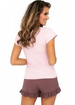 Дамска пижама с къс ръкав в розов цвят Be Happy Дамска пижама с къс ръкав в розов цвят Be Happy