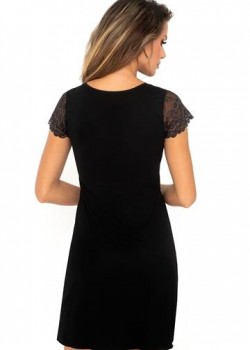 Нощница с къс ръкав в черен цвят Vanessa Нощница с къс ръкав в черен цвят Vanessa