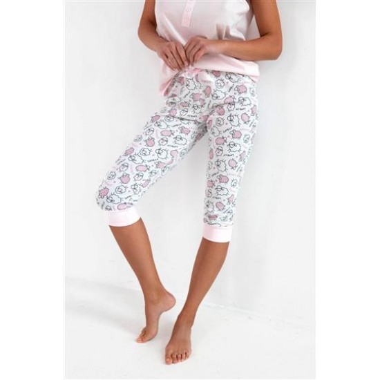 Дамска пижама с 3/4 панталон в розов цвят Sheena Дамска пижама с 3/4 панталон в розов цвят Sheena