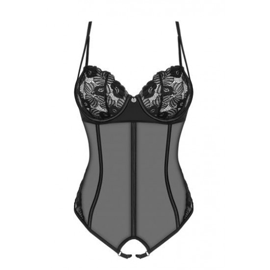 Секси боди с отворено дъно в черен цвят Serena Секси боди с отворено дъно в черен цвят Serena