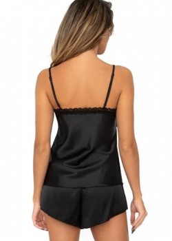 Сатенена дамска пижама в черен цвят Tiffani 1/2 Сатенена дамска пижама в черен цвят Tiffani 1/2
