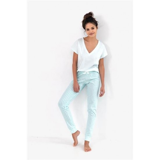 Дамска пижама с къс ръкав в цвят мента Kimberly Дамска пижама с къс ръкав в цвят мента Kimberly