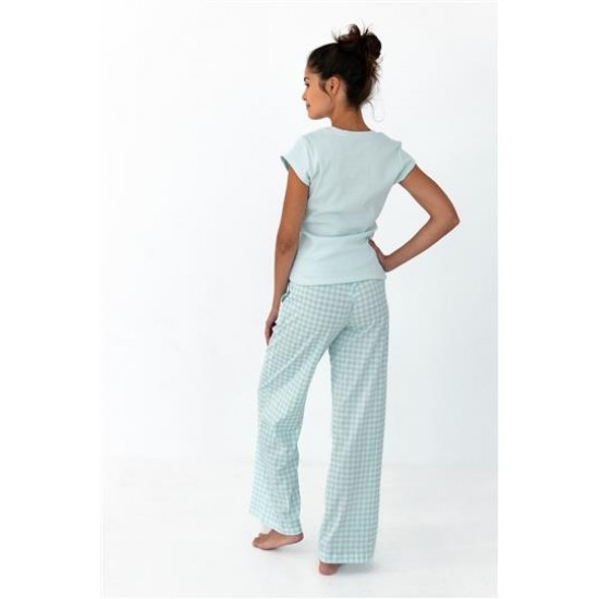 Дамска пижама с къс ръкав в цвят мента Phillipa Дамска пижама с къс ръкав в цвят мента Phillipa