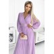 Дамска плисирана рокля в лилав цвят KLARA 414-6 Дамска плисирана рокля в лилав цвят KLARA 414-6