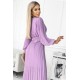 Дамска плисирана рокля в лилав цвят KLARA 414-6 Дамска плисирана рокля в лилав цвят KLARA 414-6