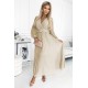 Дамска плисирана рокля в бежов цвят KLARA 414-8 Дамска плисирана рокля в бежов цвят KLARA 414-8