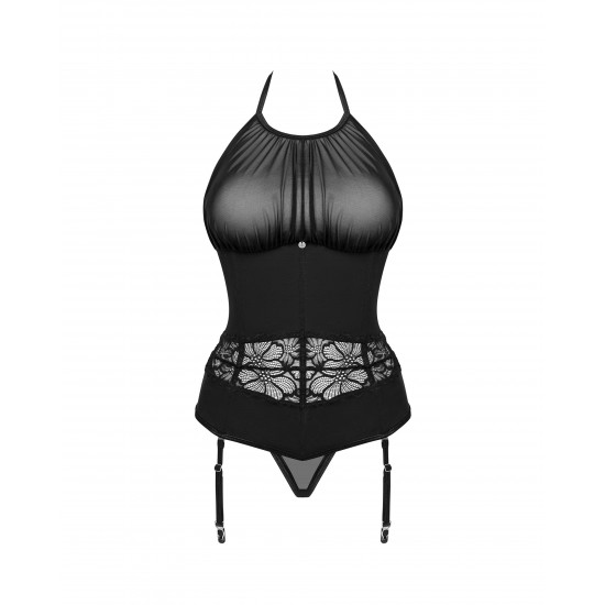 Еротичен корсет с прашки в черен цвят SERAFIA Еротичен корсет с прашки в черен цвят SERAFIA