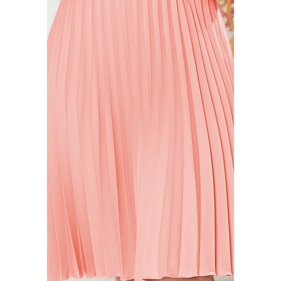 Елегантна плисирана рокля в светлорозов цвят 396-1