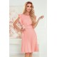 Елегантна плисирана рокля в светлорозов цвят 396-1