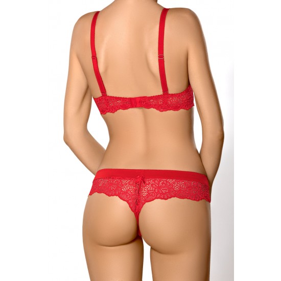 Дамски прашки с дантела в червен цвят CLAUDIA Дамски прашки с дантела в червен цвят CLAUDIA