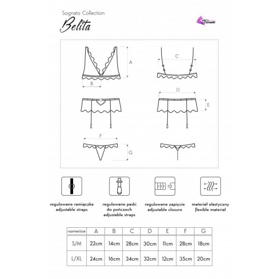 Еротичен сет от три части в черно Belita 