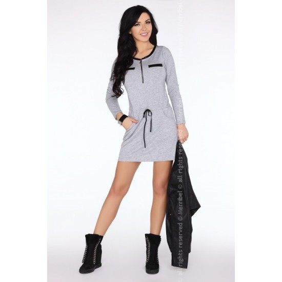 Ежедневна къса рокля в сиво CG681