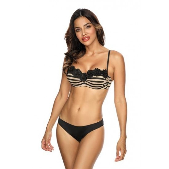 Бански костюм от две части в черно и бежово N3-23/O - 420 Бански костюм от две части в черно и бежово N3-23/O - 420