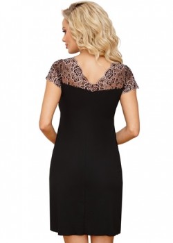 Дамска нощница в черен цвят, модел Emma. Дамска нощница в черен цвят, модел Emma.