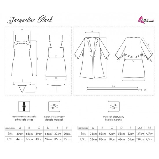 Еротичен комплект от три части в черно Jacqueline