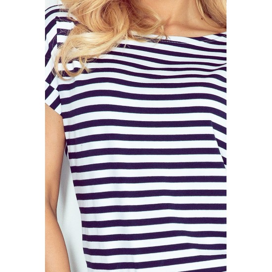 Спортно-елегантна миди рокля в тъмносиньо 139-2