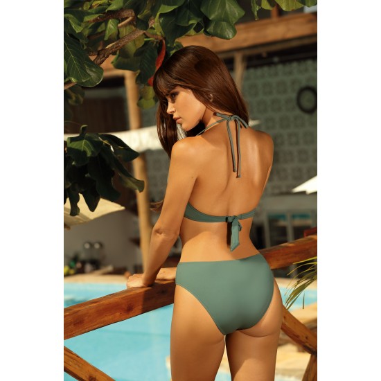 Бански от две части в цвят каки L2561