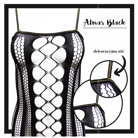 Целокупно мрежесто боди в черен цвят Almas