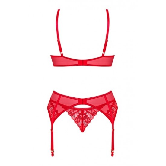Секси комплект от три части INGRIDIA в червен цвят Секси комплект от три части INGRIDIA в червен цвят