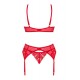 Секси комплект от три части INGRIDIA в червен цвят Секси комплект от три части INGRIDIA в червен цвят