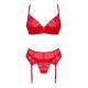 Секси комплект от три части INGRIDIA в червен цвят Секси комплект от три части INGRIDIA в червен цвят