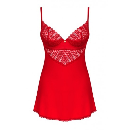 Секси нощница с прашки INGRIDIA в червен цвят Секси нощница с прашки INGRIDIA в червен цвят