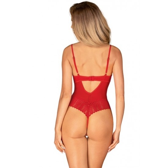 Еротично боди в червен цвят INGRIDIA с отворено дъно Еротично боди в червен цвят INGRIDIA с отворено дъно