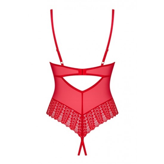 Еротично боди в червен цвят INGRIDIA с отворено дъно Еротично боди в червен цвят INGRIDIA с отворено дъно