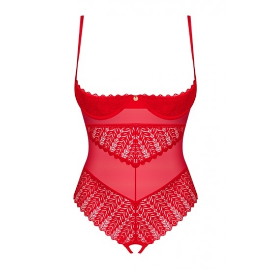 Еротично боди в червен цвят INGRIDIA с отворено дъно Еротично боди в червен цвят INGRIDIA с отворено дъно