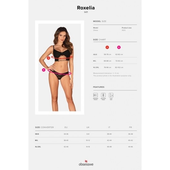 Секси комплект от две части в черен цвят ROXELIA