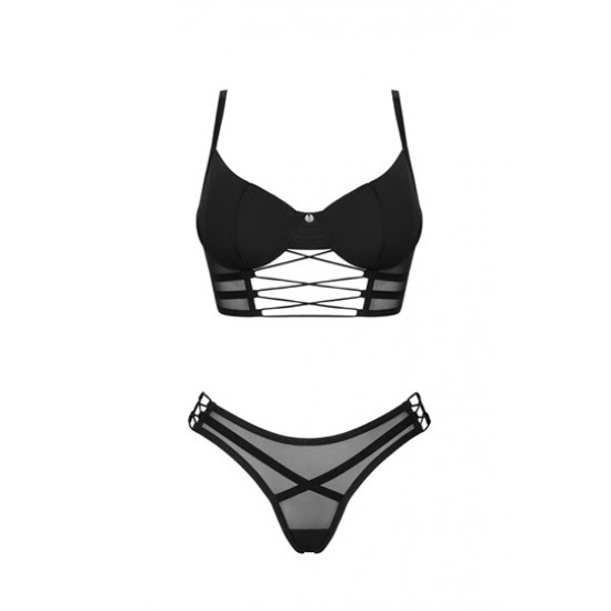 Секси комплект от две части в черен цвят ROXELIA
