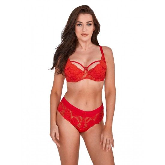 Красив сутиен с ефектен дизайн в червено Keto 1134