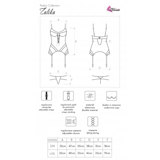Секси корсет с прашки в черно Zalika Секси корсет с прашки в черно Zalika