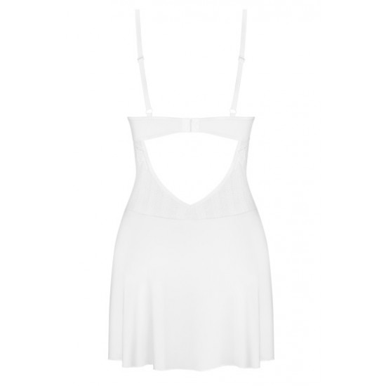 Секси нощница с прашки в бяло Alissium Секси нощница с прашки в бяло Alissium
