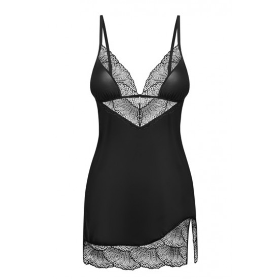 Секси нощница с прашки в черно Lobellis Секси нощница с прашки в черно Lobellis