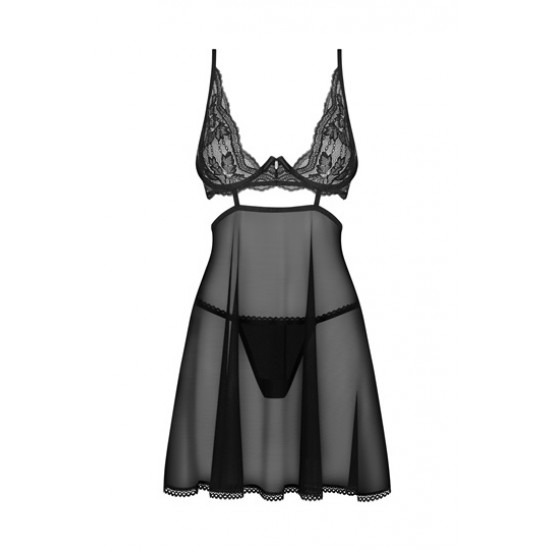 Секси нощница в черен цвят Nutris