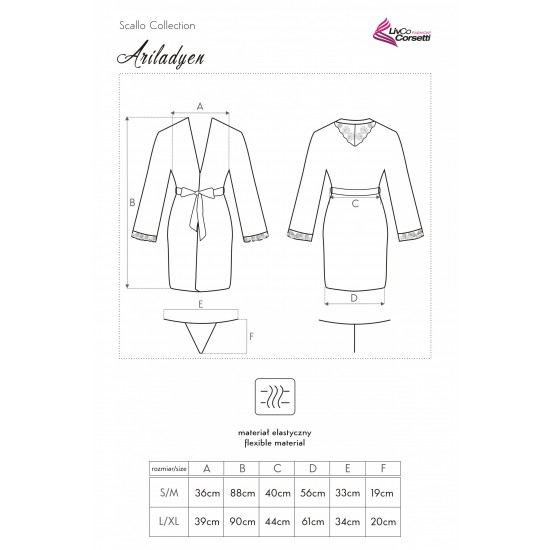 Сатенен халат с прашки в черен цвят Ariladyen Сатенен халат с прашки в черен цвят Ariladyen