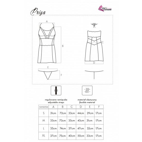 Секси нощница с дантела в розово Priya Секси нощница с дантела в розово Priya