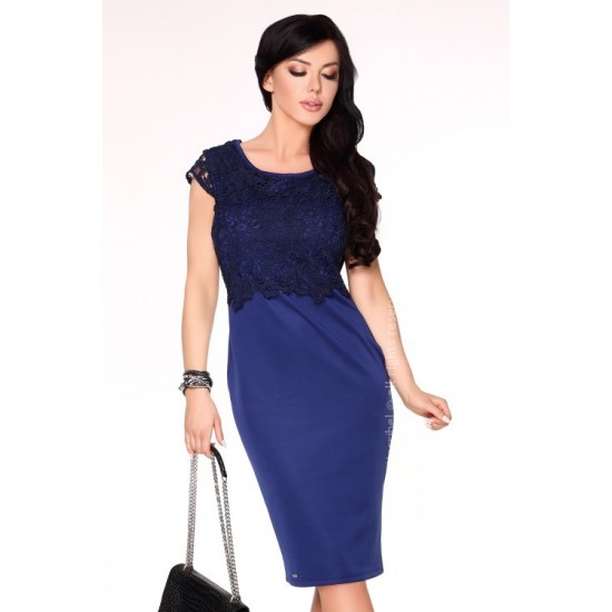 Елегантна миди рокля в тъмносиньо Meira Елегантна миди рокля в тъмносиньо Meira